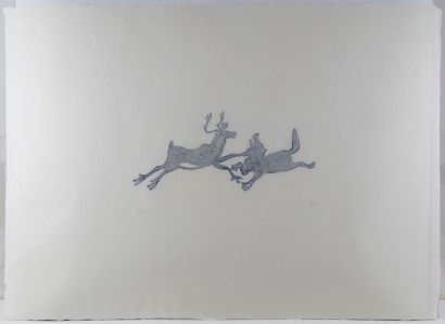 null ETOK, Tivi (1929-)

"Wolf with caribou II"

Gravure sur pierre

Numérotée en...