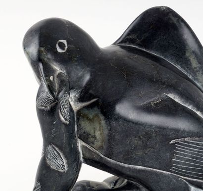 null ANN, Adamie (active 20th c.)

Bird and its Catch

Sculpted soapstone

Signed...
