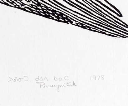 null QUMALUK, Leah (1934-2010)

"Kenojuak Fighting Over Lemmings"

Gravure sur pierre

Numérotée...