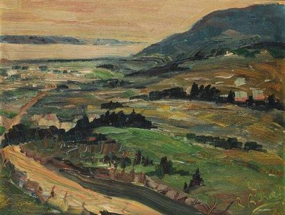 RICHARD, René Jean RCA (1895-1982) Montagnes, Charlevoix Huile sur panneau Signée...