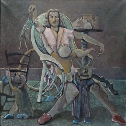 DE PIGNOL, Paul (1965-) « La grande soeur » Huile sur toile Signée, titrée et datée...