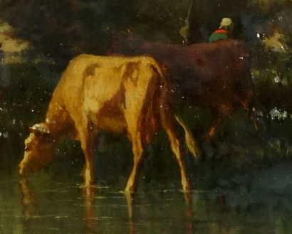 null CORTES, André (1866-?)

Vaches au ruisseau

Huile sur panneau

Signée en bas...