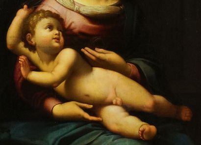 null After RAPHAEL (Raffaello Sanzio, dit) (1483-1520)

"Madonna Bridgeland"

Oil...