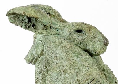 null RYDER, Sophie (1963-)

"Lady hare with dog"

Bronze with green patina

Signed,...