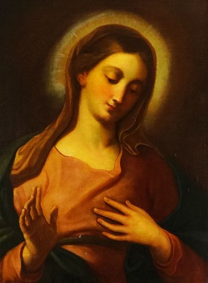 null À la manière de Carlo DOLCI (1616–1686) 

Vierge Marie

Huile sur toile

76,5x58cm...