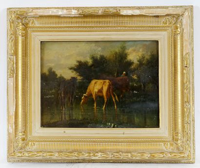 null CORTES, André (1866-?)

Vaches au ruisseau

Huile sur panneau

Signée en bas...