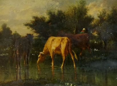 null CORTES, André (1866-?)

Vaches au ruisseau

Huile sur panneau

Signée en bas...
