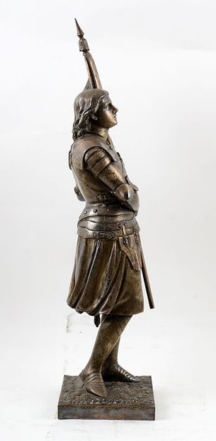 null CHERTIER, A. (Active 19th c.)

Jeanne d'Arc bearing a banner

Bronze with silver...