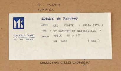 null AYOTTE, Léo (1909-1976)

"Saint-Mathieu de Napierville"

Ol on board

Signed...