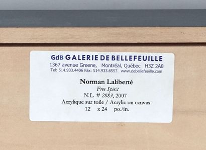  LALIBERTÉ, Normand (1925-) 
"Fire spirit" 
Acrylique sur toile 
Signée et datée...