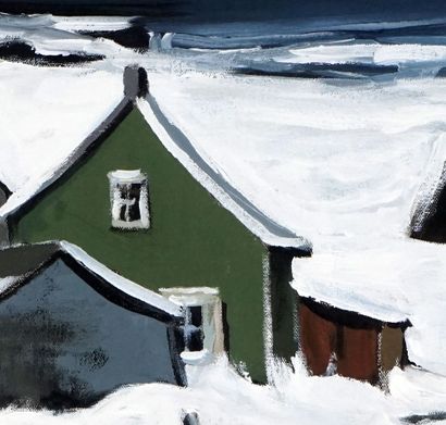  CANTIN, Roger (1930-) 
Sans titre - Village en hiver 
Huile sur toile 
Signée en...
