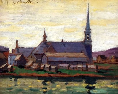 null JOHNSTONE, John Young (1887-1930)

"Village church by the river"

Huile sur...