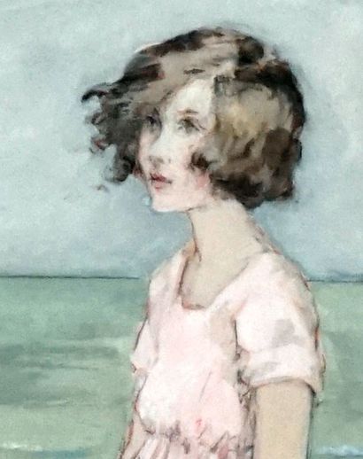 null DES CLAYES, Berthe (1877-1968)

"Young girl by the sea"

Gouache sur papier

Signée...