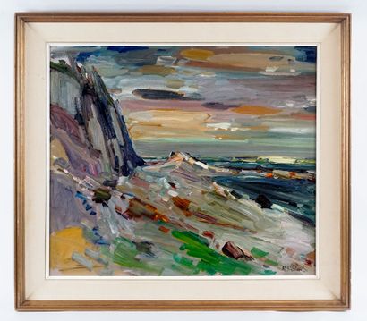 null RICHARD, René Jean (1895-1982) 

"Baie St-Paul, Cap-aux-Corbeaux"

Oil on masonite...
