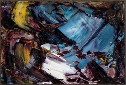 null PATRY, Pierre (1956-) ,

"Rupestre"

"Aqua"

Set of 2 oils on board

Signed:...