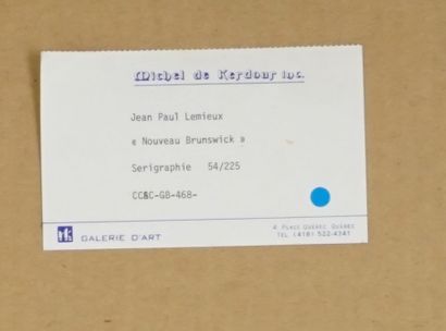 null LEMIEUX, Jean-Paul (1904-1990)

"Nouveau-Brunswick" 

Lithographie 

Tirée de...