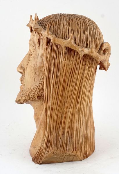 null BOURGAULT, Médard (1897-1967)

Christ with thorn crown

Sculpted wood

Signed...