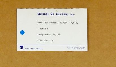 null LEMIEUX, Jean-Paul (1904-1990)

"Yukon" 

Lithographie 

Tirée de Canada-Canada...