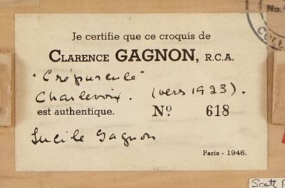 null GAGNON, Clarence Alphonse (1881-1942)

"Crépuscule, Charlevoix"

Huile sur panneau

Titrée,...