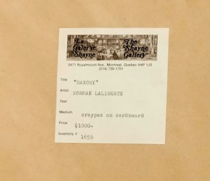 null LALIBERTÉ, Normand (1925-)

"Saxony"

Crayon pastel (craypas) sur carton

Signée...