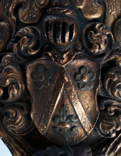 null COAT OF ARMS





Coat of arms in richly carved gilded wood decorated with a...