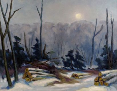 null DUGUAY, Rodolphe (1891-1973)

Clair de lune en hiver

Huile sur isorel

Signée...