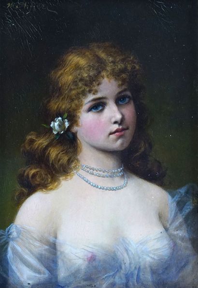 null STIFTER, Moritz (1857-1905)

Jeune élégante à la poitrine nue

Huile sur panneau

Signée...