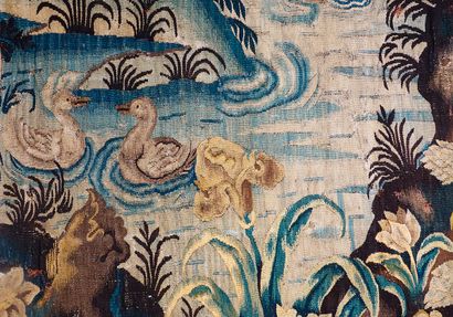 null Aubusson tapestry decorated with a duck pond.

Old restaurants.

Mid 18th century



2mX...