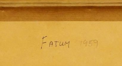  MAK, Paul (1891-1967) 
"Fatum" 
Gouache rehaussée à la feuille d'or sur papier 
Signée,...