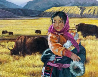 null JIAN, Ma (1962-)

Jeune fille tibétaine

Huile sur toile

Signature et datée...