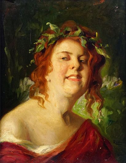 null ROTTMANN, Mozart (1874-c.1958)

Young girl with flower crown

Oil on board

Signed...