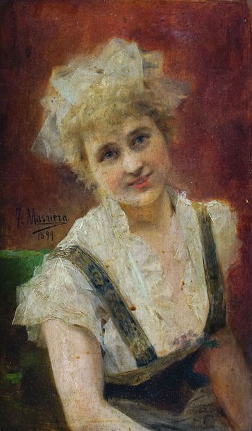 null MASRIERA Y MANOVENS, Francisco (1842-1902)

Untitled - Young lady

Oil on board

Signed...