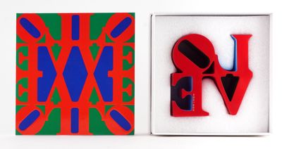  INDIANA, Robert (1928-2018) - Éditions studio 
Love Red Blue Green 
Polystone peint...