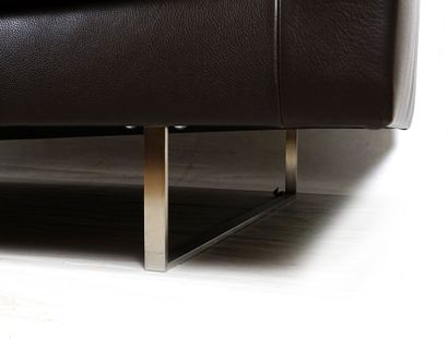 null Sofa two seats MONTIS, model AXEL, pure leather, on a stainless steel base....
