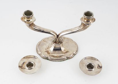 null Sterling silver two-armed candlestick from Argentina, inscription "Plata Lappa"

Early...
