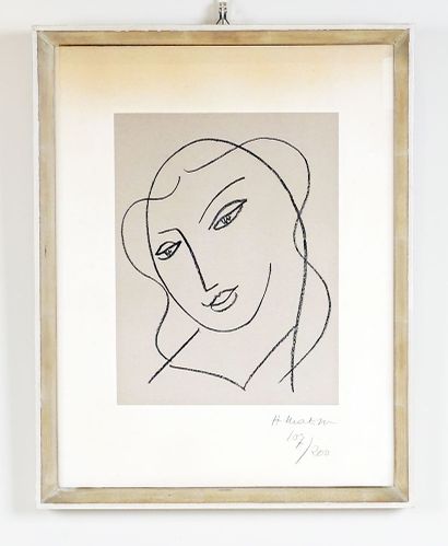  MATISSE, Henri (1869-1954) 
Étude pour la Vierge "Tête voilée" (1950-1951) 
Lithographie...