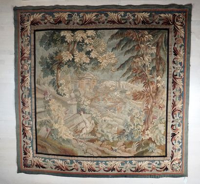 Aubusson tapestry, decorated with a rooster...
