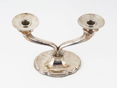 null Sterling silver two-armed candlestick from Argentina, inscription "Plata Lappa"

Early...
