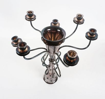 null BOREK SIPEK (1949 - 2016) For DRIADE - modernist style silver-plated metal candlestick...