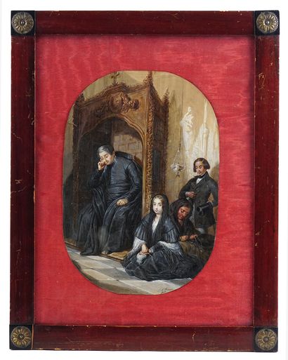 null ROMERO LOPEZ, José María (1815-1880)

Confession

Oil on paper

Signed on the...