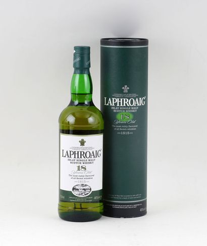  Laphroaig 18 Year Old Single Malt Scotch Whisky 
Islay, Scotland 
Niveau A 
1 bouteille...