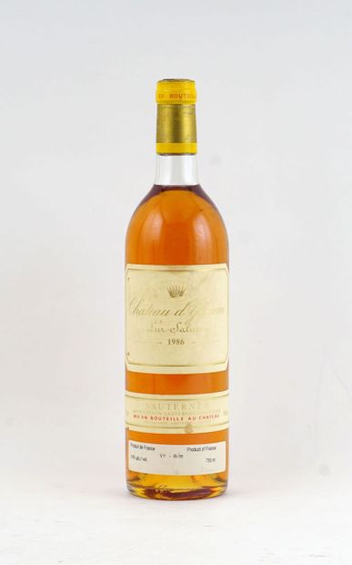 null Château d’Yquem 1986
Sauternes Appellation Contrôlée
Niveau B
1 bouteille
