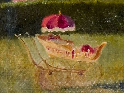 null RAPHAEL, William (1833-1914)
Poussette dans les jardins
Huile sur toile
Signée...