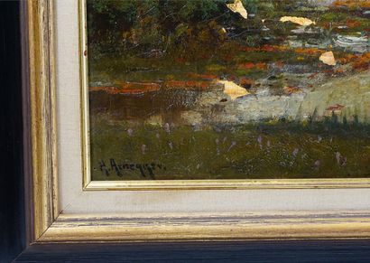 null ARNEGGER, Alois (1879-1963)
Au bord de l'étang
Huile sur toile
Signée en bas...