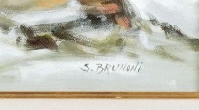null BRUNONI, Serge (1938-2020)
"Arrêt forcé"
Huile sur toile
Signée en bas à droite:...