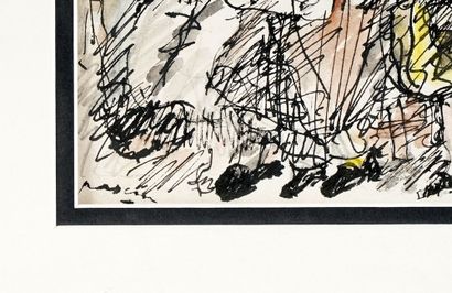 null PASCIN, Jules (1885-1930)
Perdu dans la foule
Encre et aquarelle sur papier
Signé...