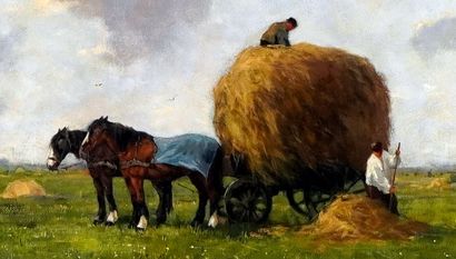 null SCHERREWITZ, Johan Frederik Cornelius (1868-1951)
Haying
Oil on canvas
Signed...