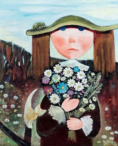 null DE GRÂCE, Nérée (1920-2002)
Lady with flowers
Oil on canvas
Signed on the lower...