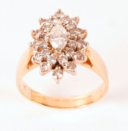 null 14K DIAMOND DIAMONDS
Marquise ring in 14K yellow gold set with a marquise cut...