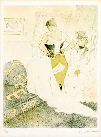 null D'après Henri DE TOULOUSE-LAUTREC (1864-1901)
Femme en corset, Conquête de passage...